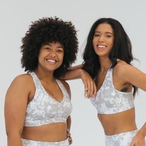 Senita Athletics Botanical Ivory Stow n Go Sports Bra